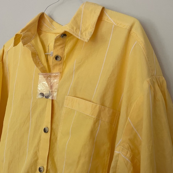 Free People Yellow Button Down Shirt - Picture 11 of 16